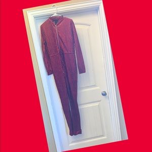 Red Shimmer Jumpsuit